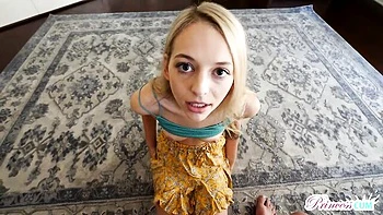 Cutie blonde with round ass Lily Larimar fucked from behind