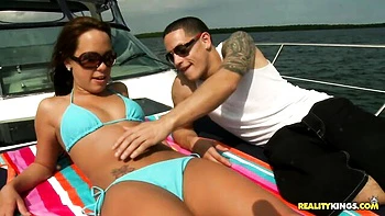 Outdoor fuck in the sideways pose with a hot model Haley Sweet