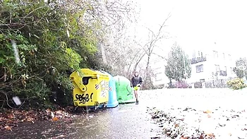 Pissing Street featuring Mini Mitzi X's pissing sex