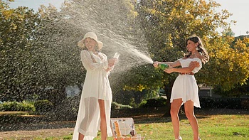 Two cute girls have a fun and passionate experience with each other, showcasing their chemistry.