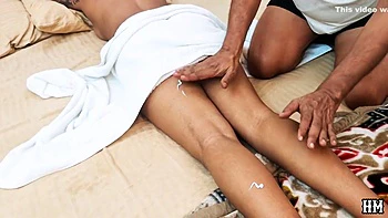 Hot Indian Desi Girl Body Massage Old Man And Her Boyfriend Ply Her Pussy And Fuck Hardcore Sex