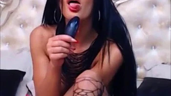 Busty babe with a massive black dildo: Big Tits, Amateur  Brunette Porn