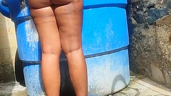 I Watch My Neighbor As She Showers Her Huge Ass In Public