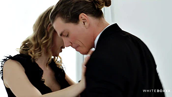 Hot blonde in stockings rides boyfriend's dick