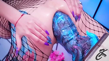 Hard Anal Giant Dildo Riding Compilation