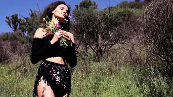 Skinny naked Latvian hottie took sunbath