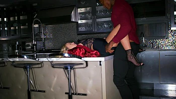 Jason Luv and Bailey Brooke make passionate love in the kitchen, showcasing their chemistry.