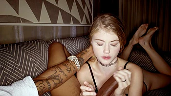 A couple, including the stunning Hannah Hays, enjoys an intimate moment.