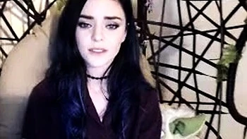 Cute curly brunette solo webcam masturbation