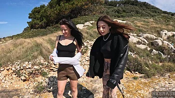 Amateur teen Gabriella Lati rides cock outdoors