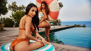 Spicy hotties Vanessa Alessia and Agatha Vega love anal fuck