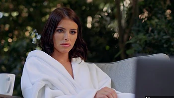 Brunette beauty Scarlit Scandal shares a massive cock with Gianna Dior in a steamy scene.