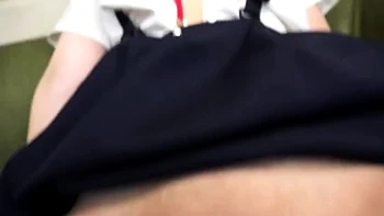 Japanese teen oil fingering her tight pussy