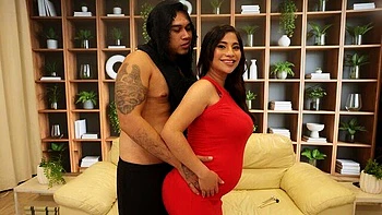 An awesome sideways pose fuck with a busty model Analía Lipha