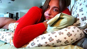 Cute curly brunette solo webcam masturbation