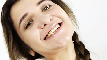 Cutie girlfriend Alesya is touching her wet hole in close-up angle