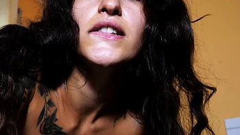 Cute curly brunette solo webcam masturbation