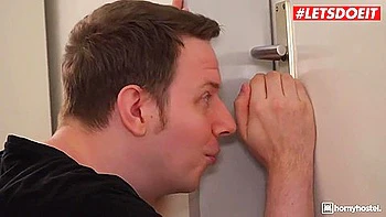 Lustful Hostel: Noisy Russian Teen 18+ With Huge Boobs Fucks The Security Guard