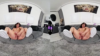 Skinny brunette Lola Danger masturbates in sexy mini skirt