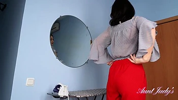 Lada Does Her Ironing And Fucks Her Hairy Pussy