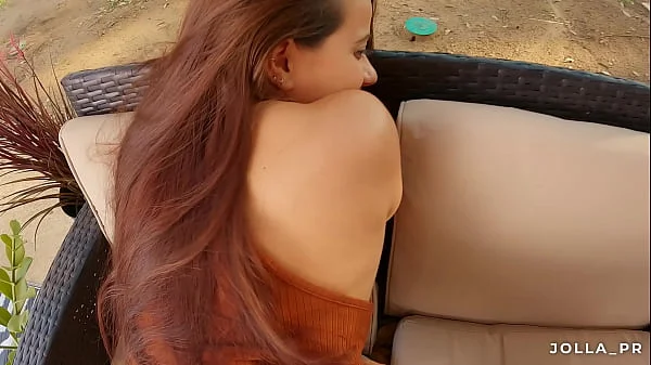 Beautiful thick Latina Jolla sucking and fucking in the patio POV