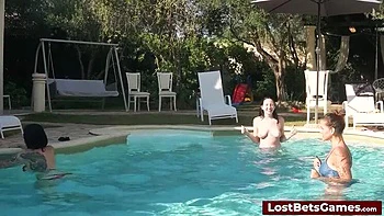 Lesbian Teens Play Strip Volleyball Game on Beach - 18yo Babes Get Naked After Losing Bet