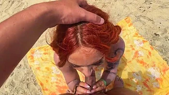 Public Beach Sex With My Wife - Stranger Watches Us Fucking in 4K POV