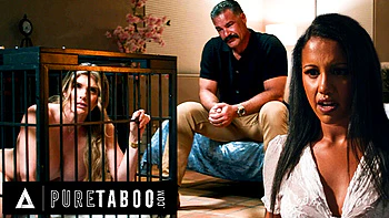 Naive Nina White Finds MILF Neighbor Cory Chase Locked in Cage By Creepy Husband - Big Tits Lesbian Bondage