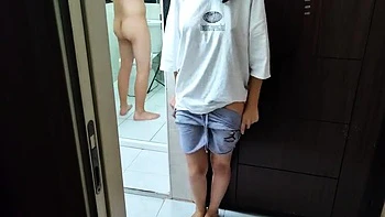 Hot Iranian Stepmom Creampie in Shower - Teen Step Son Fucks MILF