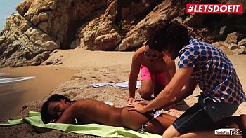 LETSDOEIT - Ebony Teen Noe Milk Seduced And Fucked At The Beach by Porndoe Pedia: Porn