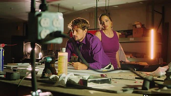 Tyler Nixon and Abigail Mac in a steamy toilet encounter, showcasing incredible chemistry.