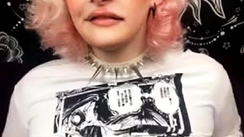 Teagan Tgirl Anal Masturbation With Dildo In Fishnet