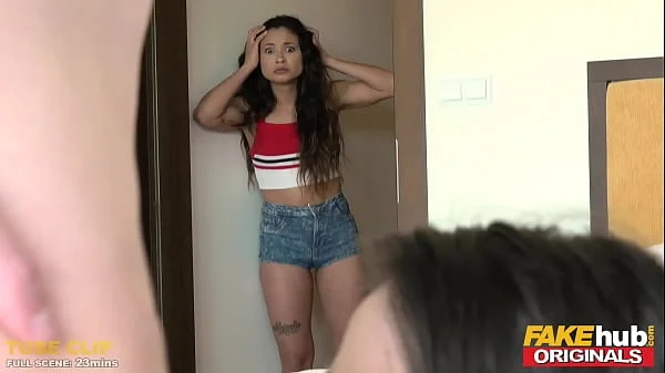 FAKEhub - Young dudes Latina girlfriend has her sexy over to stay who ends up fucking her cheating boyfriend in frantic sneaky sex session