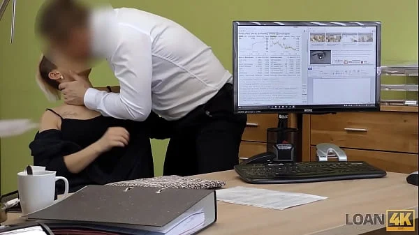 LOAN4K. Admirable twosome of MILF and creditor who gives money for sex