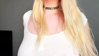 Amateur blond girl with big boobs getting fucked