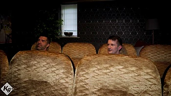 Beautiful Blonde Fucks Two Lads In The Private Cinema