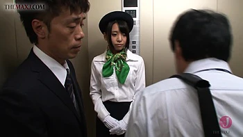 Lovely Asian teen licks his cock with gloves