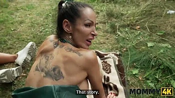 Hot Italian MILF Valentina Sierra with Big Tits Fucks Young Guy Outdoors in HD