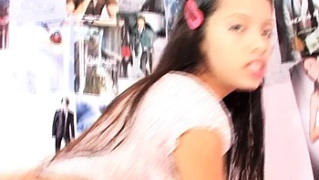 Tiny latina teen takes chunky cock