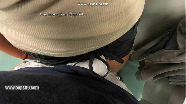 Grinding Dick in her Pussy Over Clothes in Subway Train and she Enjoyed