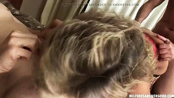 MILF Mistress Angellica Gives Blowjob & Takes Two Big Boners in Threesome