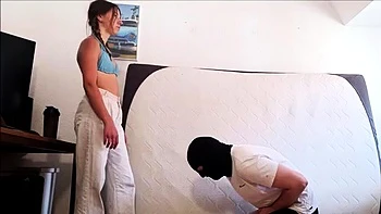 Amateur Femdom Kicks His Balls Hard