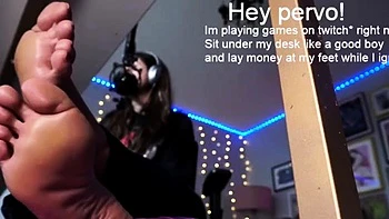 Slutty girl foot fetish with masturbation