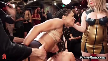 Жесткое БДСМ оргия с Мелиссой Мур и Кирой Нуар