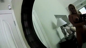 Big Boobed Blonde Masturbates With A Dildo In The Bathroom