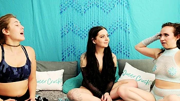 Lesbian Threesome Casting with Hazel Paige & Lily Thot