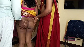 Homemade Indian Wife Threesome with Tamil Maid & Teacher in 4K