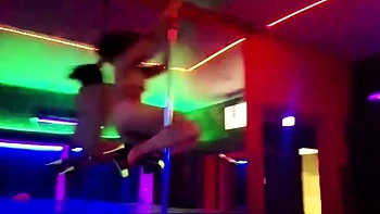 Latina stripper dances and sex on stage