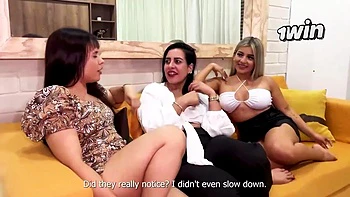 Naty Delgado's Insatiable Threesome with Lesbians and MILFs