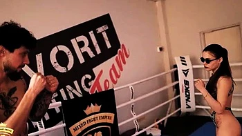 Brunette Femdom Foot Fetish Wrestling Fight
